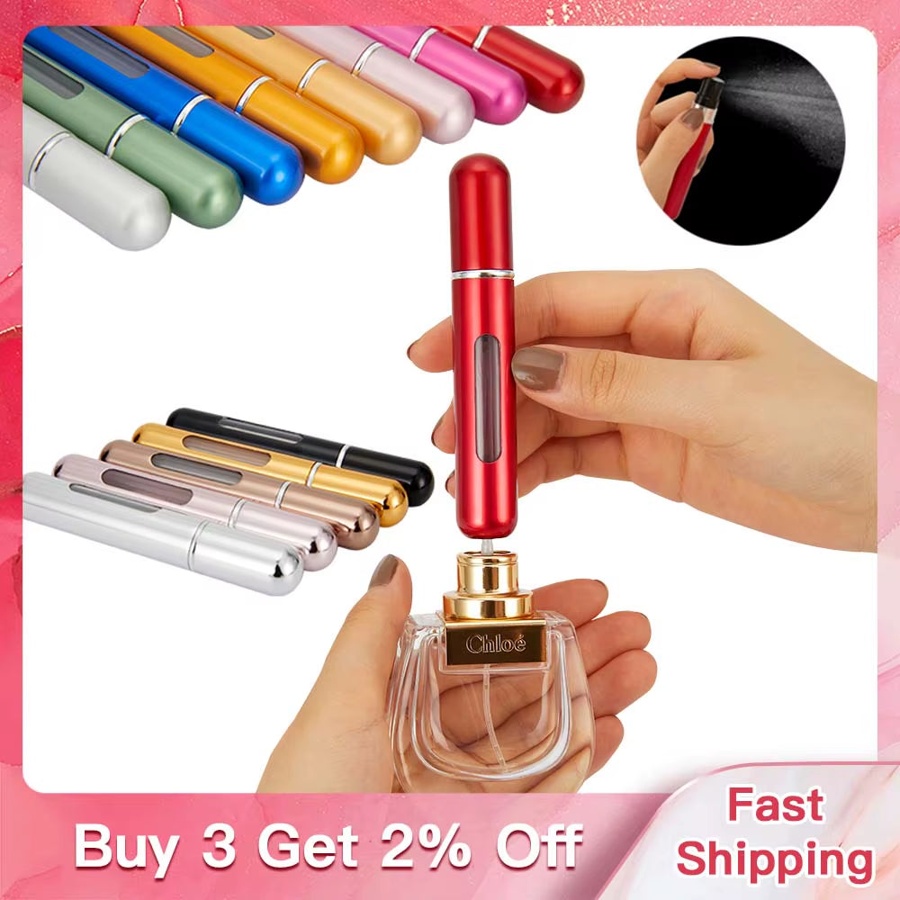 Elegant Travel Perfume Atomizer – Refillable Mini Spray Bottle (5ml / 8ml)