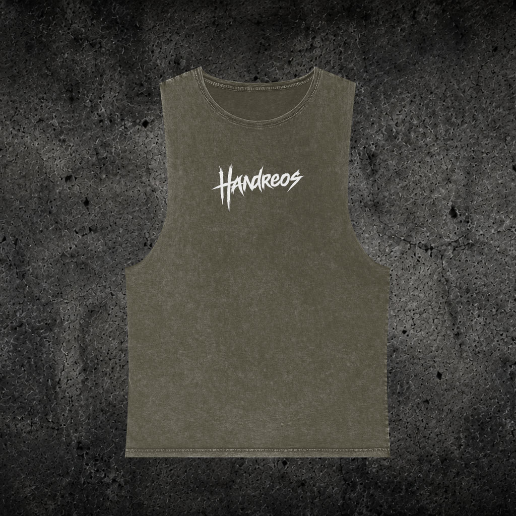 Handreos Logo Stonewash Tank Top — Graphic Muscle Tee