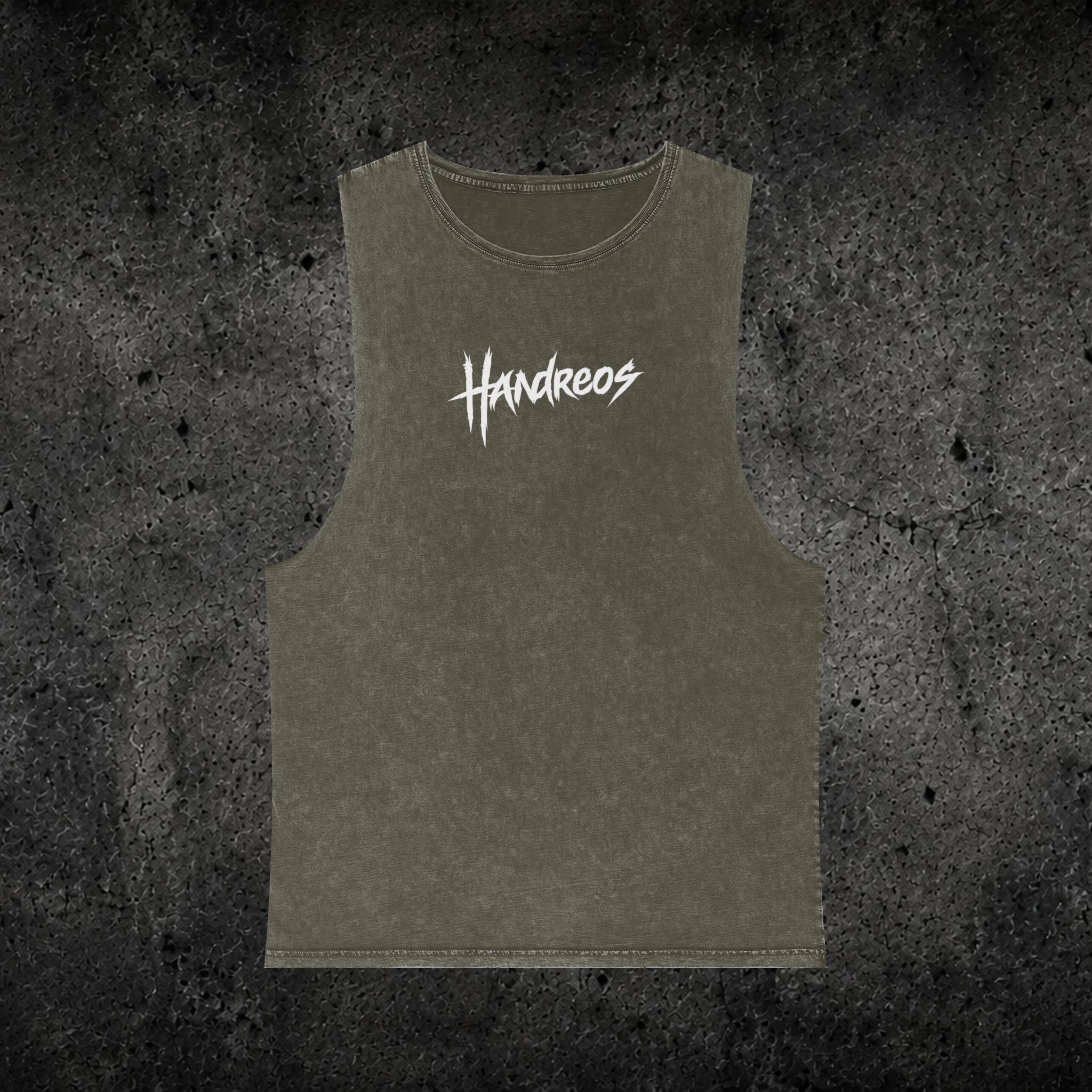 Handreos Logo Stonewash Tank Top — Graphic Muscle Tee