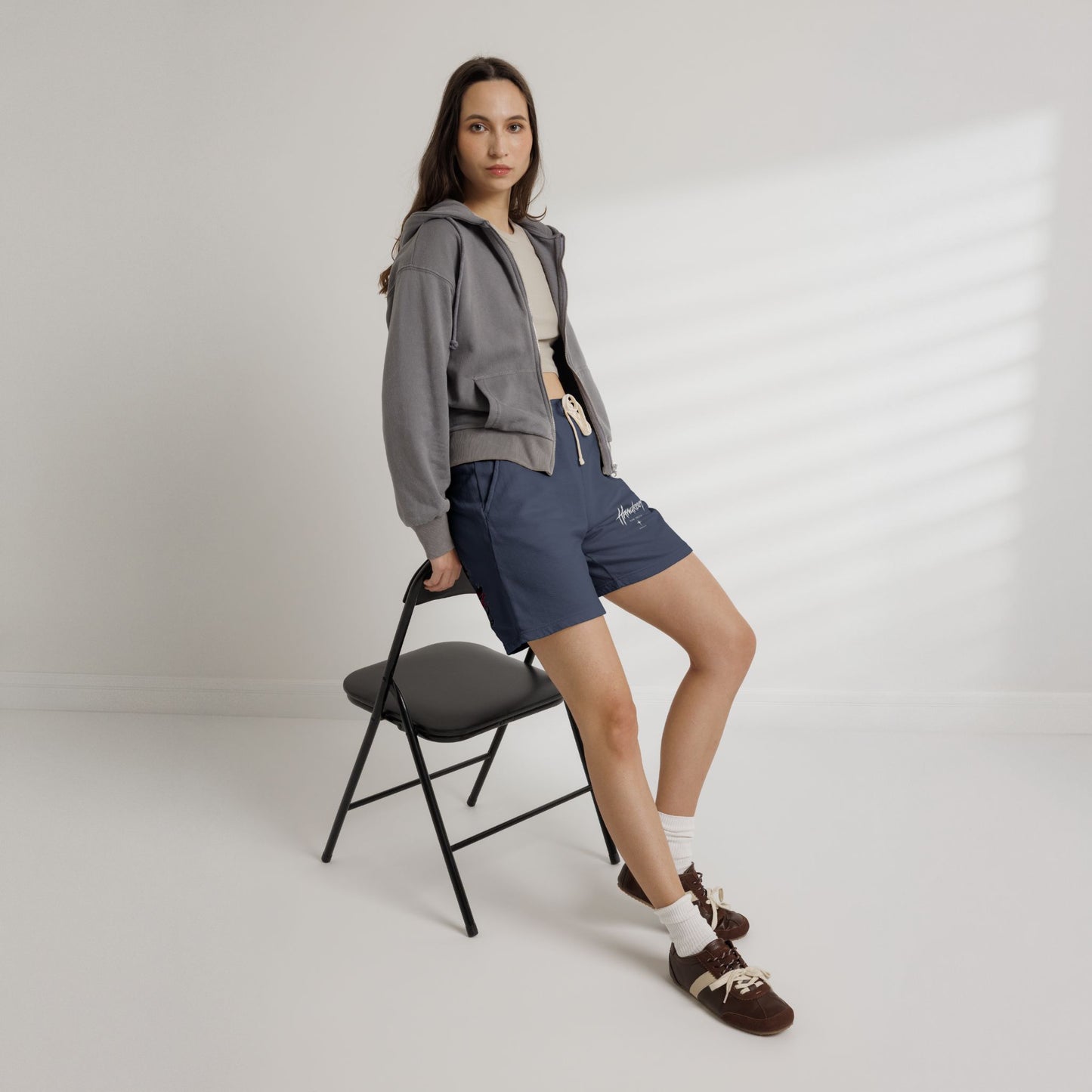 Fleece Sweat Shorts — Raven Bone Graphic Casual Lounge Shorts