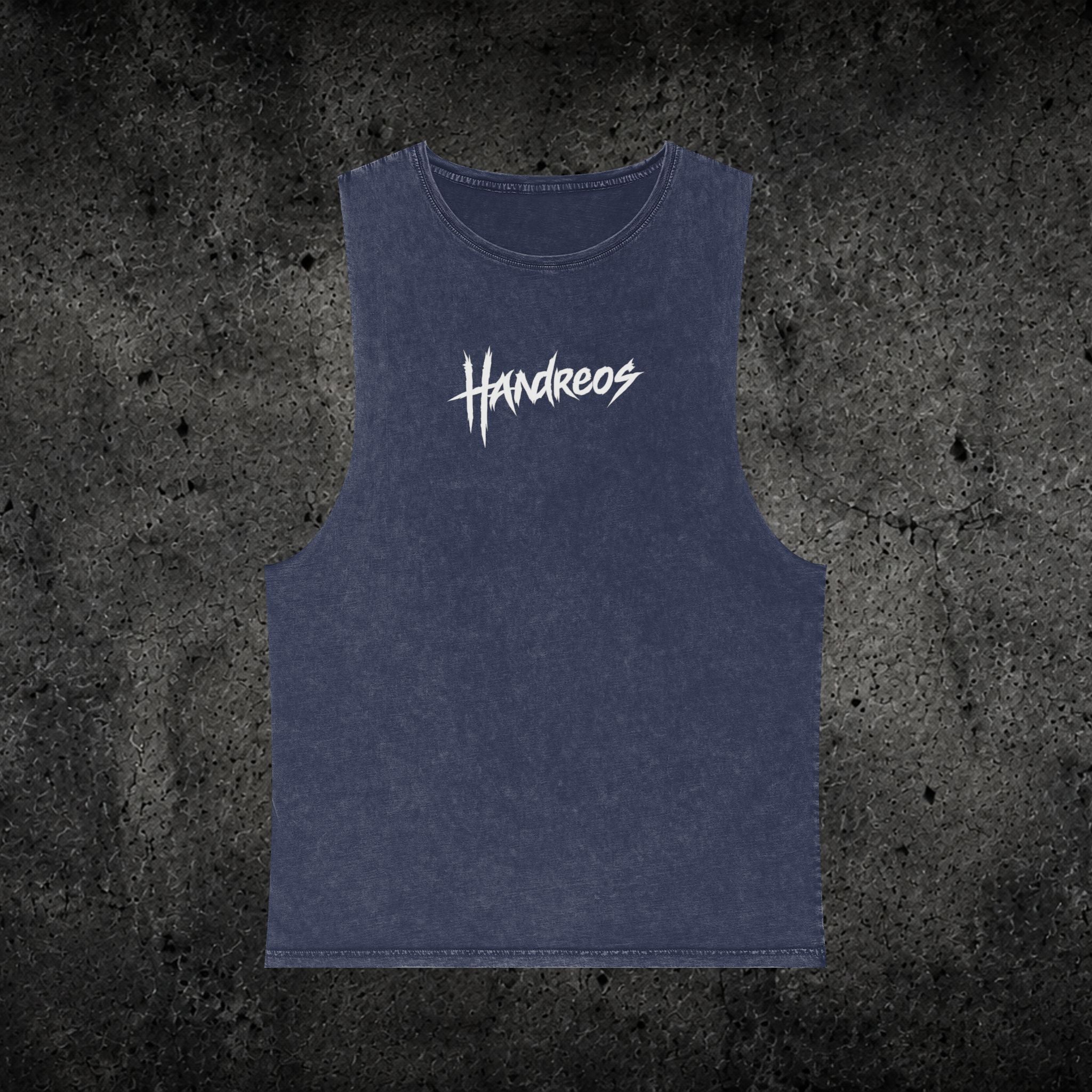 Handreos Logo Stonewash Tank Top — Graphic Muscle Tee