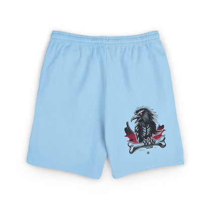 Fleece Sweat Shorts — Raven Bone Graphic Casual Lounge Shorts