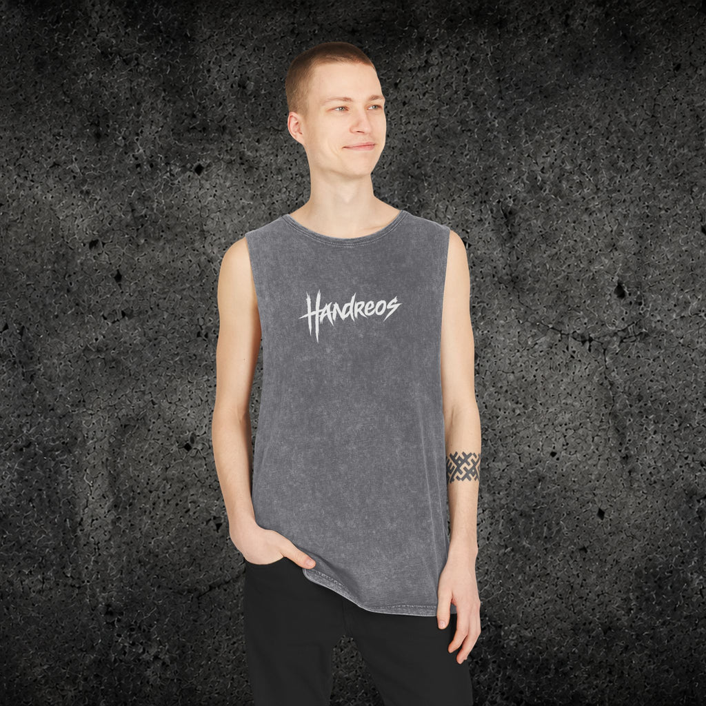 Handreos Logo Stonewash Tank Top — Graphic Muscle Tee