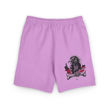 Fleece Sweat Shorts — Raven Bone Graphic Casual Lounge Shorts