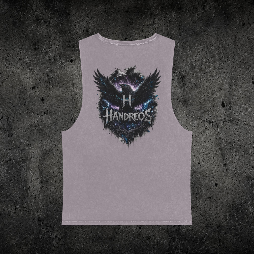 Handreos Logo Stonewash Tank Top — Graphic Muscle Tee