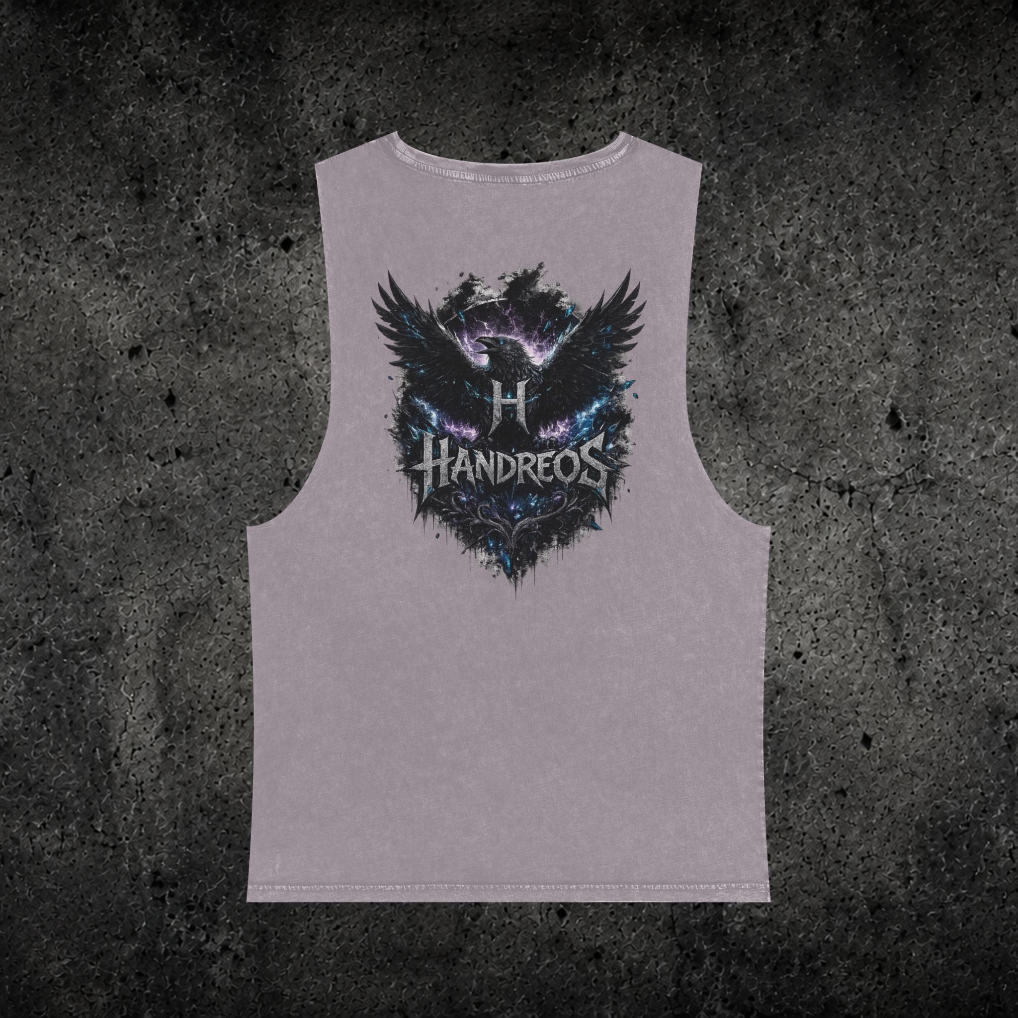 Handreos Logo Stonewash Tank Top — Graphic Muscle Tee