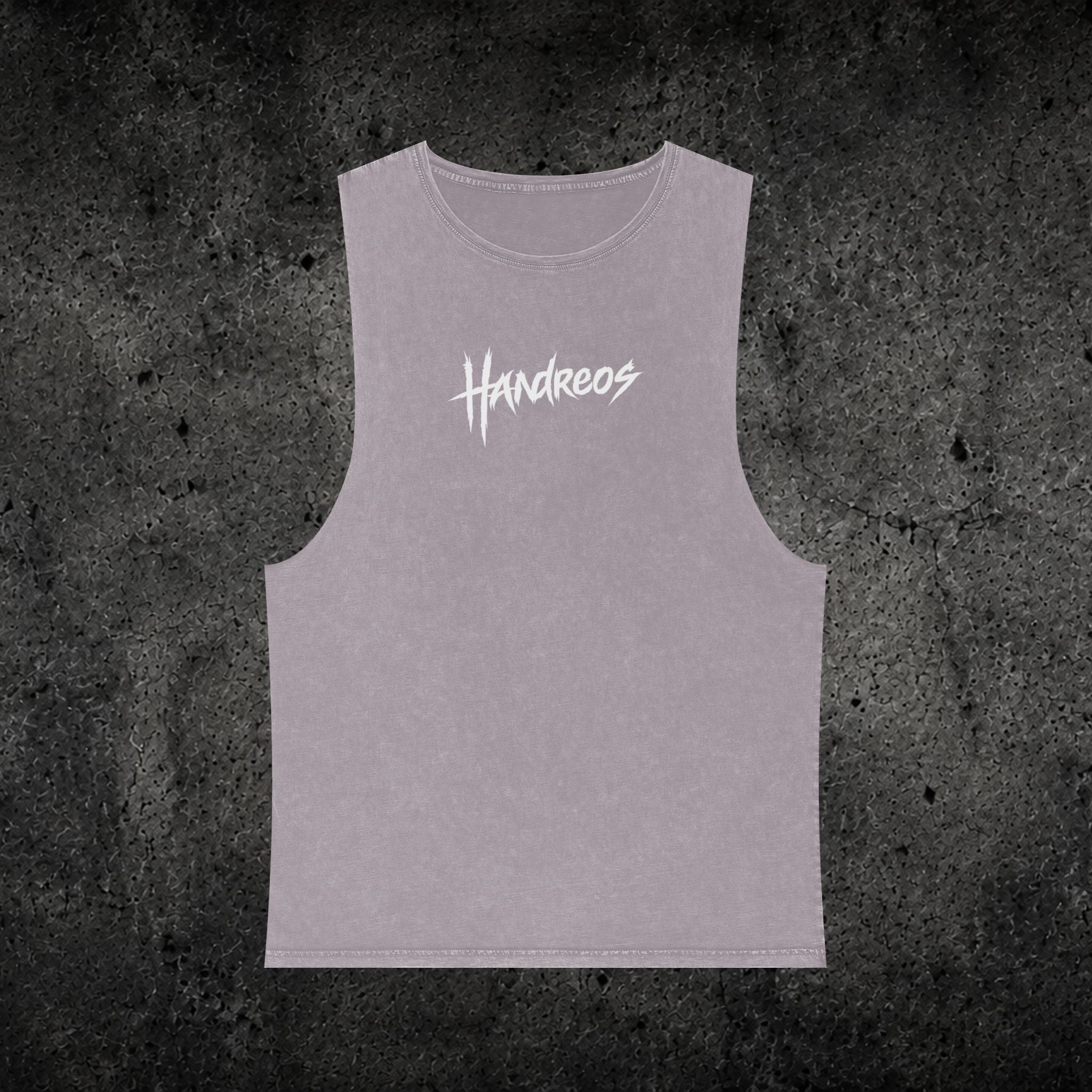 Handreos Logo Stonewash Tank Top — Graphic Muscle Tee