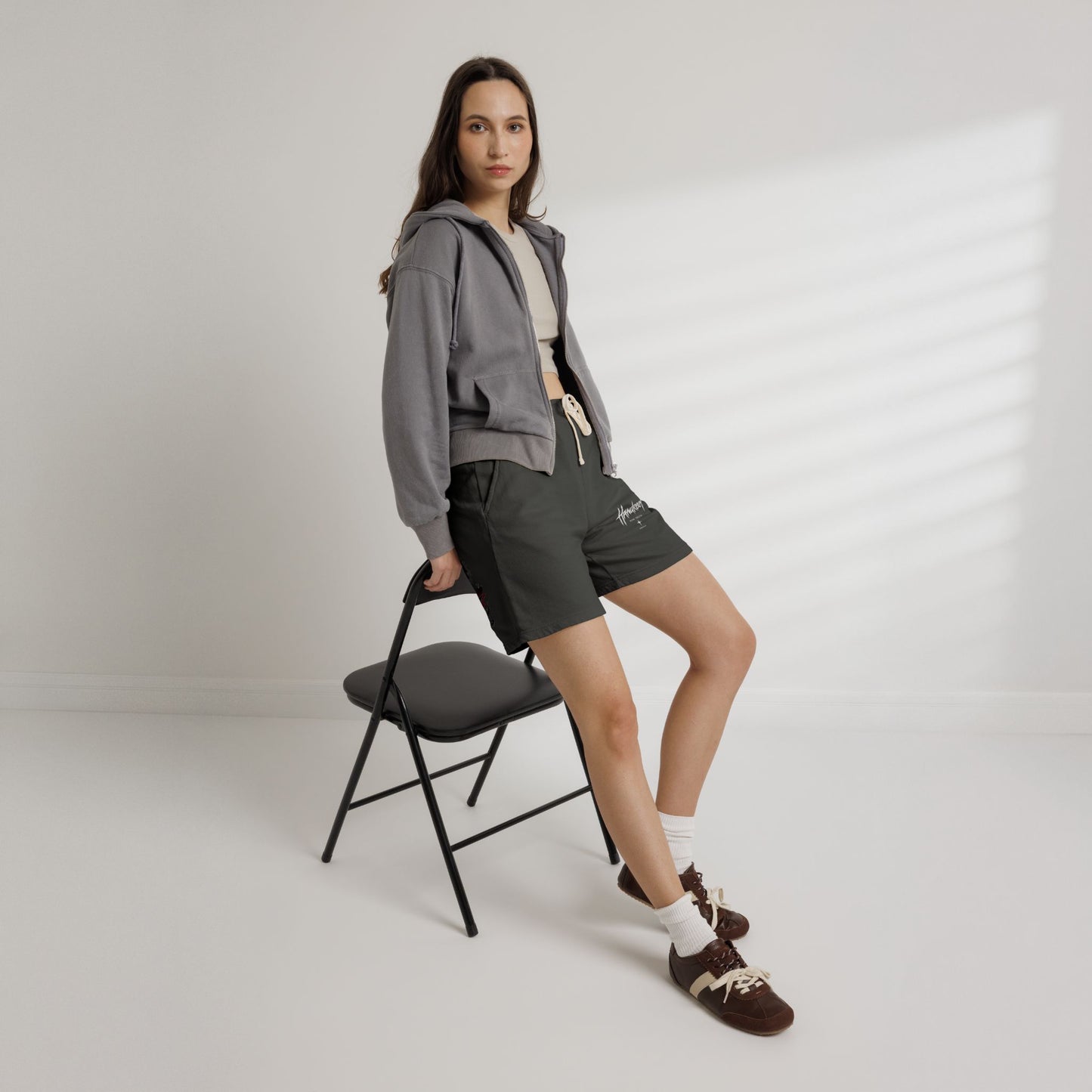 Fleece Sweat Shorts — Raven Bone Graphic Casual Lounge Shorts