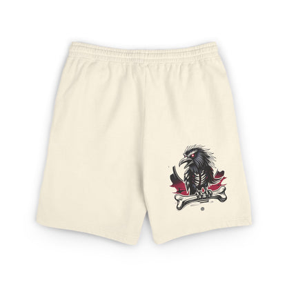 Fleece Sweat Shorts — Raven Bone Graphic Casual Lounge Shorts