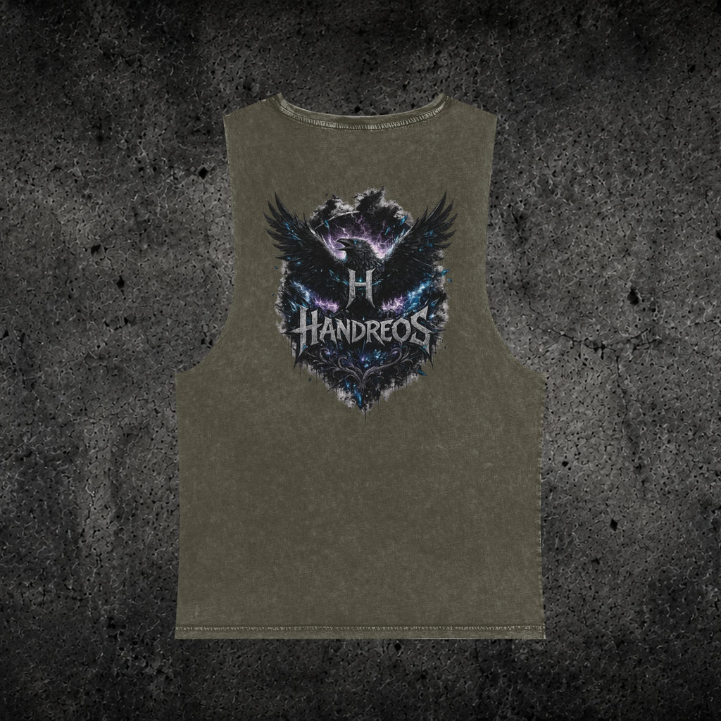Handreos Logo Stonewash Tank Top — Graphic Muscle Tee