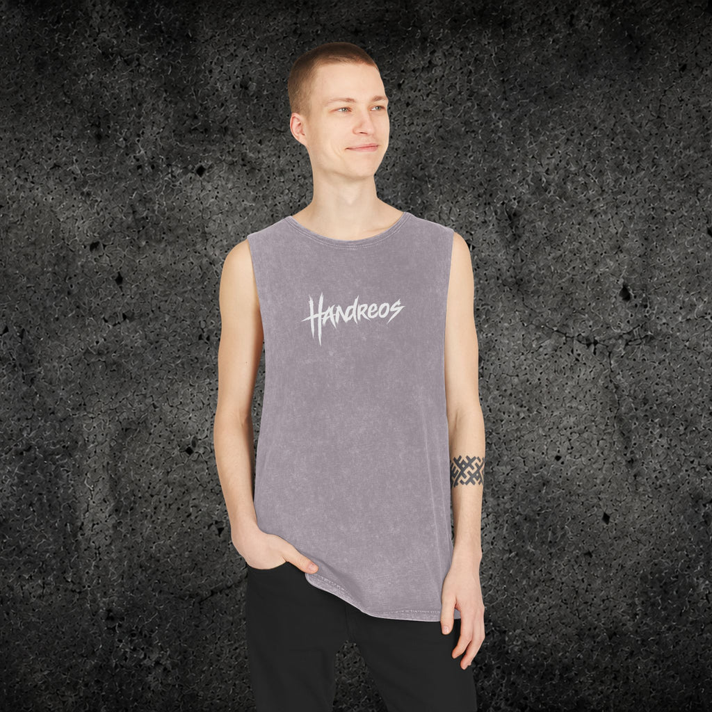 Handreos Logo Stonewash Tank Top — Graphic Muscle Tee