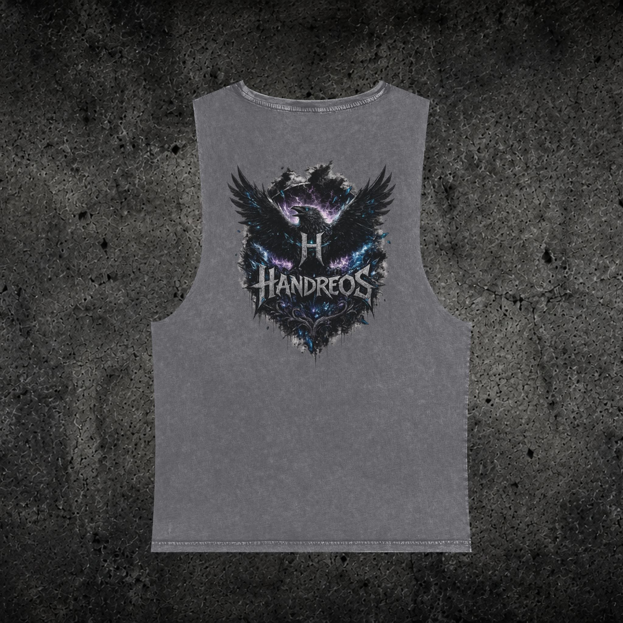 Handreos Logo Stonewash Tank Top — Graphic Muscle Tee