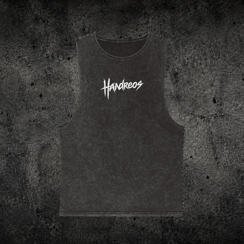 Handreos Logo Stonewash Tank Top — Graphic Muscle Tee