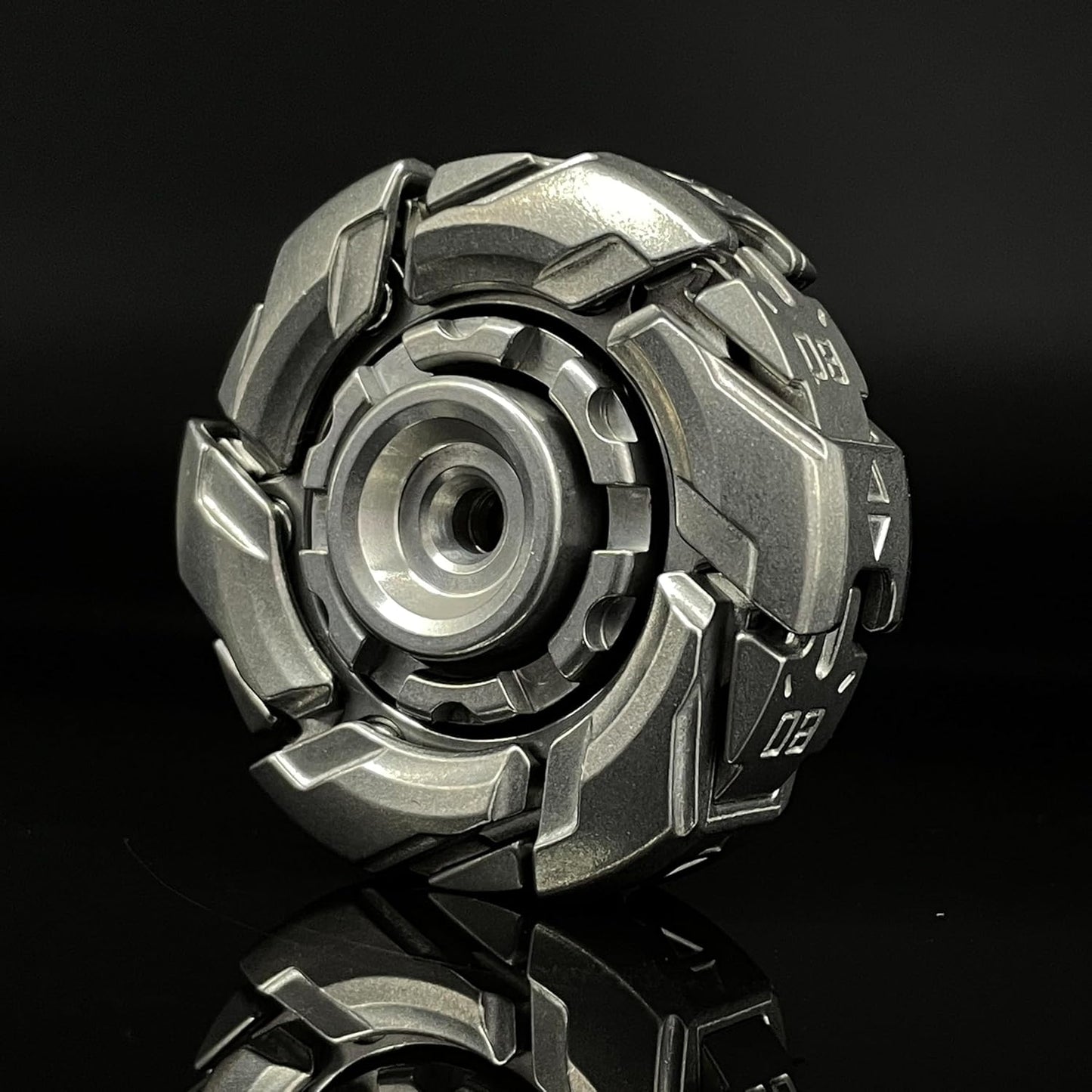 Metal Deformation Mecha Fidget Spinner - EDC Hand Spinner for Stress Relief and Anxiety Management, Ideal Office Desk Toy, Perfect Gift for Boyfriend and Father (Silver)