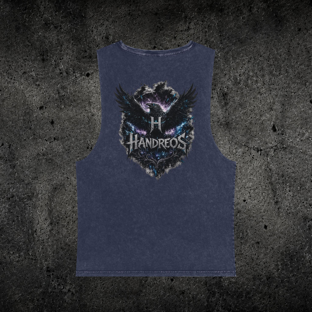 Handreos Logo Stonewash Tank Top — Graphic Muscle Tee